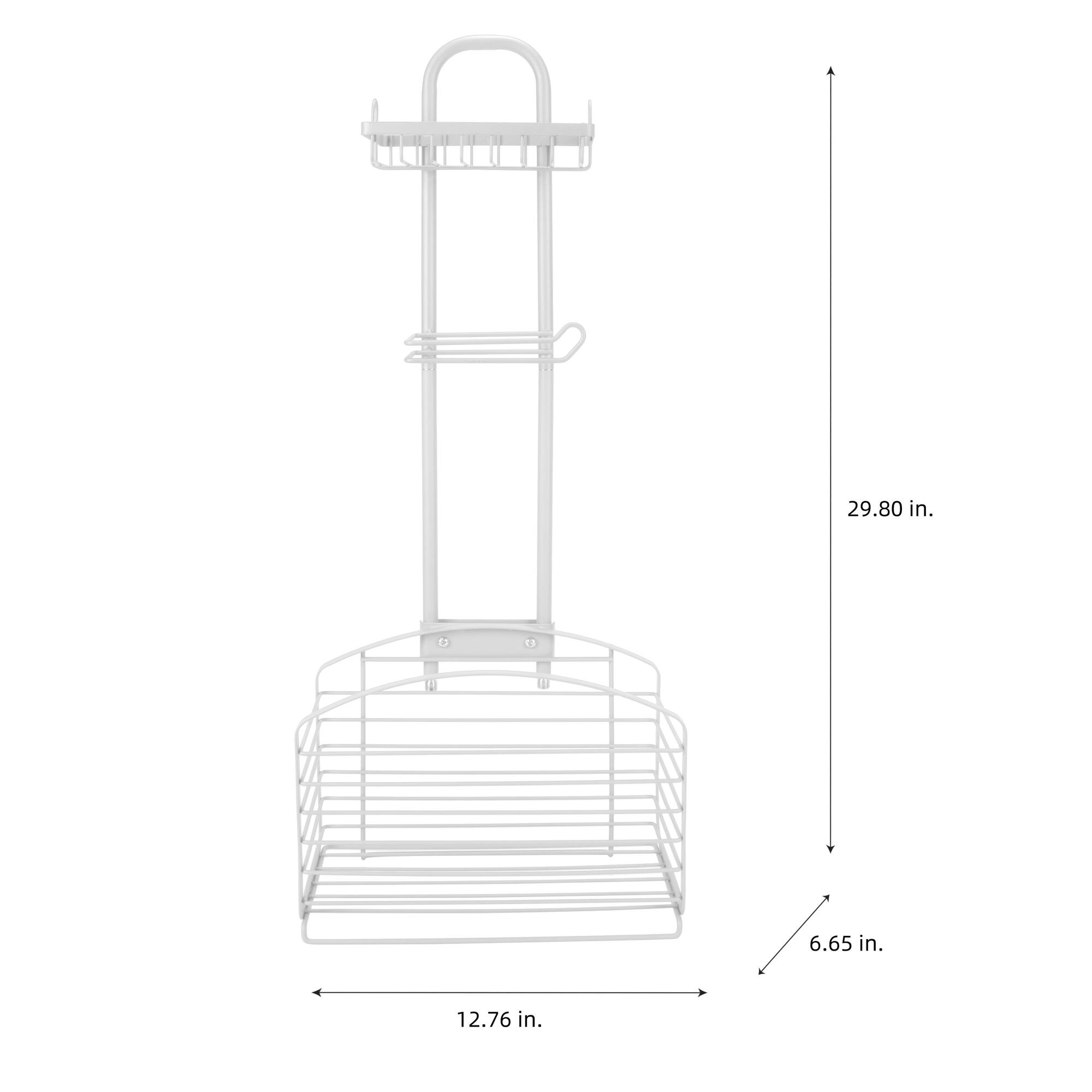 Bath Bliss Ellipse Collection White Adjustable Bathroom Organizer